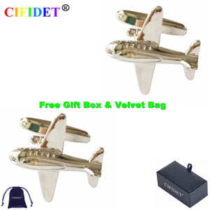CIFIDET Mens Silver Air Bus Cufflink