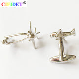CIFIDET Mens Silver Air Bus Cufflink