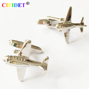 CIFIDET Mens Silver Air Bus Cufflink