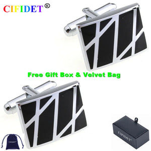 CIFIDET Enamel Cufflinks for Men with Velvet Bag & Gift Box