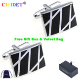 CIFIDET Enamel Cufflinks for Men with Velvet Bag & Gift Box