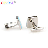 Flower Enamel Cufflink Set with Velvet Bag - Men's Jewelry Accessory