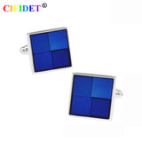 CIFIDET Enamel Cufflink Set with Velvet Bag - Men's Jewelry