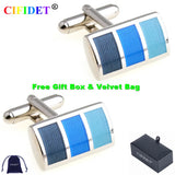 CIFIDET Enamel Cufflink Shirt Link in Velvet Bag