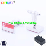CIFIDET Patriotic Cufflink Singapore Flag Shirt Cuff Link