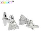 Badminton Sports Cufflink & Velvet Bag - Men's Jewelry Accessory