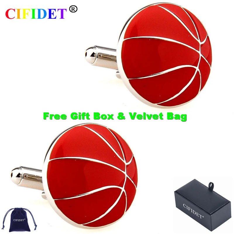 CIFIDET Basketball Shirt Cufflink with Velvet Bag