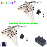 CIFIDET Sports Cufflink Four A Cards Cuff Link