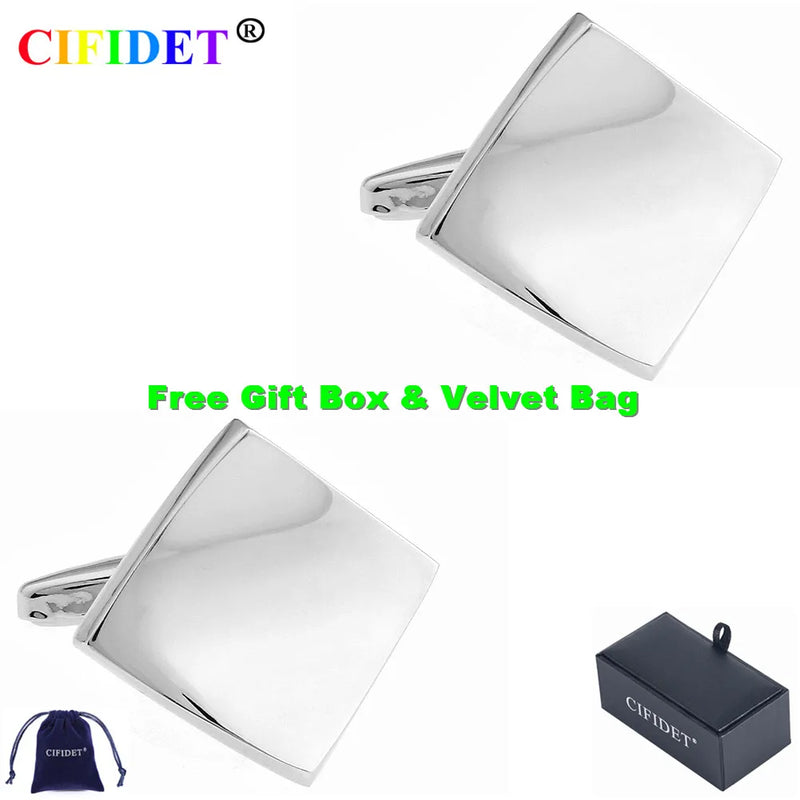 CIFIDET Mens Cufflink Crooked Metal Shirt Cuff Link