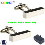 CIFIDET Mens Stainless Steel Cufflink Set with Velvet Bag