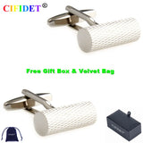 CIFIDET Stainless Steel Mens Cufflink Cylinder Shirt Cuff Link