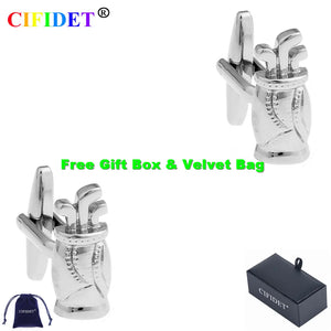 CIFIDET Stainless Steel Mens Cufflink Silver Metal Shirt Cuff Link