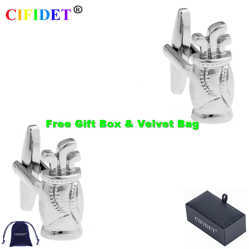 CIFIDET Stainless Steel Mens Cufflink Silver Metal Shirt Cuff Link