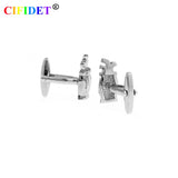 CIFIDET Stainless Steel Mens Cufflink Silver Metal Shirt Cuff Link
