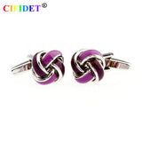 CIFIDET Mens Cufflink Two Purple Shirt Cuff Link