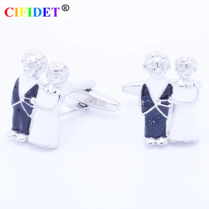 CIFIDET Wedding Cufflink Marriage Blessing Love Cuff Link