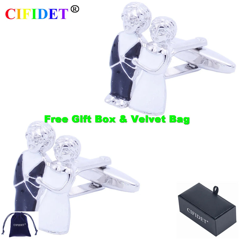 CIFIDET Wedding Cufflink Marriage Blessing Love Cuff Link