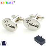 CIFIDET Wedding Cufflink Groom Cuff Link With Velvet Bag