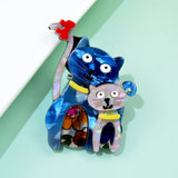 CINDY XIANG Acrylic Cat Mom & Kids Brooches, Colorful Animal Pins