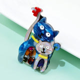 CINDY XIANG Acrylic Cat Mom & Kids Brooches, Colorful Animal Pins