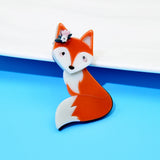 CINDY XIANG Acrylic Fox Brooches For Women Animal Pin Summer T-shirt Accessories