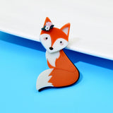CINDY XIANG Acrylic Fox Brooches For Women Animal Pin Summer T-shirt Accessories