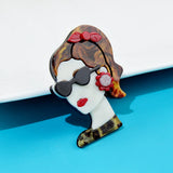 CINDY XIANG Acrylic Ponytail Girl Brooch