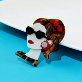 CINDY XIANG Acrylic Ponytail Girl Brooch