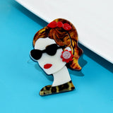 CINDY XIANG Acrylic Ponytail Girl Brooch