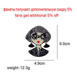 CINDY XIANG Acrylic Glasses Modern Girl Brooches For Women 4 Colors
