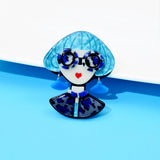 CINDY XIANG Acrylic Glasses Modern Girl Brooches For Women 4 Colors