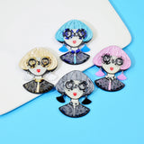 CINDY XIANG Acrylic Glasses Modern Girl Brooches For Women 4 Colors