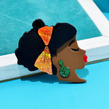 CINDY XIANG Girl Brooch Big Bow Jewelry