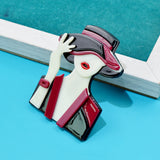 CINDY XIANG Lady Brooch Pins Acrylic Cartoon Party Dress Jewelry