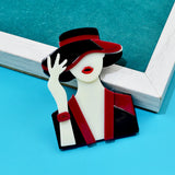 CINDY XIANG Lady Brooch Pins Acrylic Cartoon Party Dress Jewelry