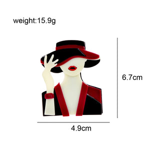 CINDY XIANG Lady Brooch Pins Acrylic Cartoon Party Dress Jewelry