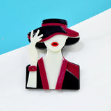 CINDY XIANG Lady Brooch Pins Acrylic Cartoon Party Dress Jewelry