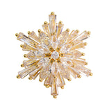 CINDY XIANG CZ Snowflake Collar Pin Brooches Men Women 2 Colors T-shirt Jewelry