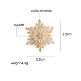 CINDY XIANG CZ Snowflake Collar Pin Brooches Men Women 2 Colors T-shirt Jewelry