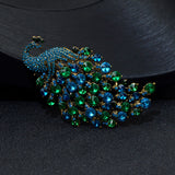 Rhinestone Peacock Brooch Large Crystal Bird Pin Jewelry