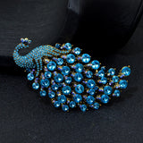 Rhinestone Peacock Brooch Large Crystal Bird Pin Jewelry