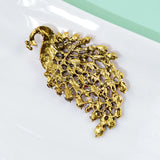Rhinestone Peacock Brooch Large Crystal Bird Pin Jewelry