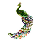 Enamel Peacock Brooch Winter Coat Pin Animal Jewelry Rhinestone 2 Colors