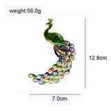 Enamel Peacock Brooch Winter Coat Pin Animal Jewelry Rhinestone 2 Colors