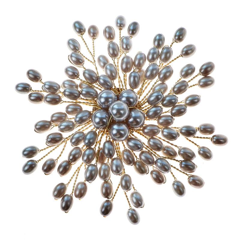 Pearl Flower Brooch Wedding Pin Coat Accessories