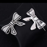 CINDY XIANG Rhinestone Bow Brooch Pin