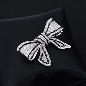 CINDY XIANG Rhinestone Bow Brooch Pin