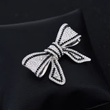 CINDY XIANG Rhinestone Bow Brooch Pin