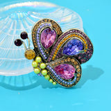 CINDY XIANG Vintage Butterfly Brooch Pearl Rhinestone Insect Pin
