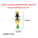 CINDY XIANG Enamel Brooch Exaggerated Pearl Crystal Pin